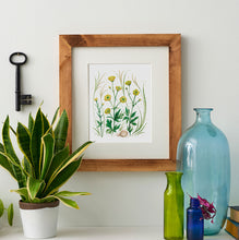 Load image into Gallery viewer, Buttercups Watercolor Art Print – Cheerful Yellow Wildflower Wall Decor (8x10)