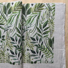 Load image into Gallery viewer, Evergreen Haven on Oatmeal Linen by the yard