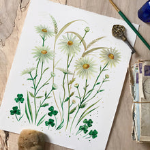 Load image into Gallery viewer, Wild Daisies Art Print – Watercolor Wildflower Illustration (8x10)
