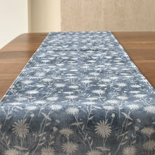 Load image into Gallery viewer, Linen Table Runner: Wild Daisy Field in Blue