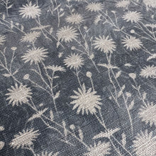 Load image into Gallery viewer, Wild Daisy Field in Blue Belgian Linen Fabric by the Yard