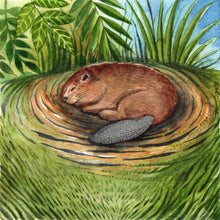 Load image into Gallery viewer, Day 7 of 25, Beaver: Dreams by the Stream | Framed Original Watercolor by Cynthia Oswald
