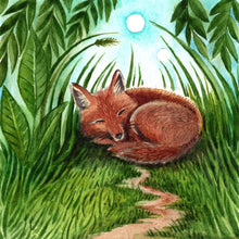 Load image into Gallery viewer, Day 6 of 25, Fox: Soft Slumber | Framed Original Watercolor by Cynthia Oswald
