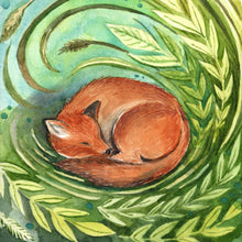 Load image into Gallery viewer, Day 19 of 25, Daydreaming Fox | Framed Original Watercolor by Cynthia Oswald
