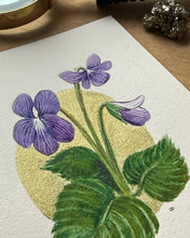 Load image into Gallery viewer, Wild Violet | Framed Original Watercolor by Cynthia Oswald
