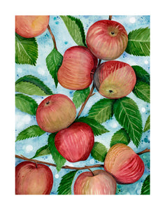 Simple Pleasures, Apples | Framed Original Watercolor by Cynthia Oswald