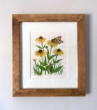 Load image into Gallery viewer, Inspired Action, Black Eyed Susans | Framed Original Watercolor by Cynthia Oswald
